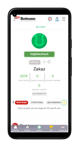 Гайд по сайту Betteam