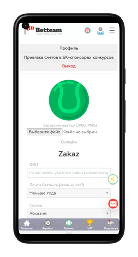 Гайд по сайту Betteam
