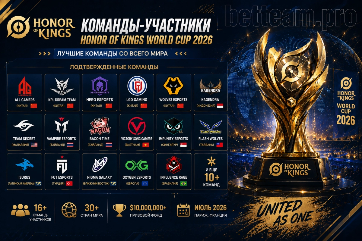 Команды-участники Honor of Kings World Cup 2026