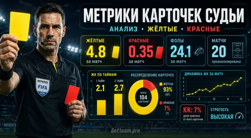метрики карточек судьи анализ желтые красные тренды