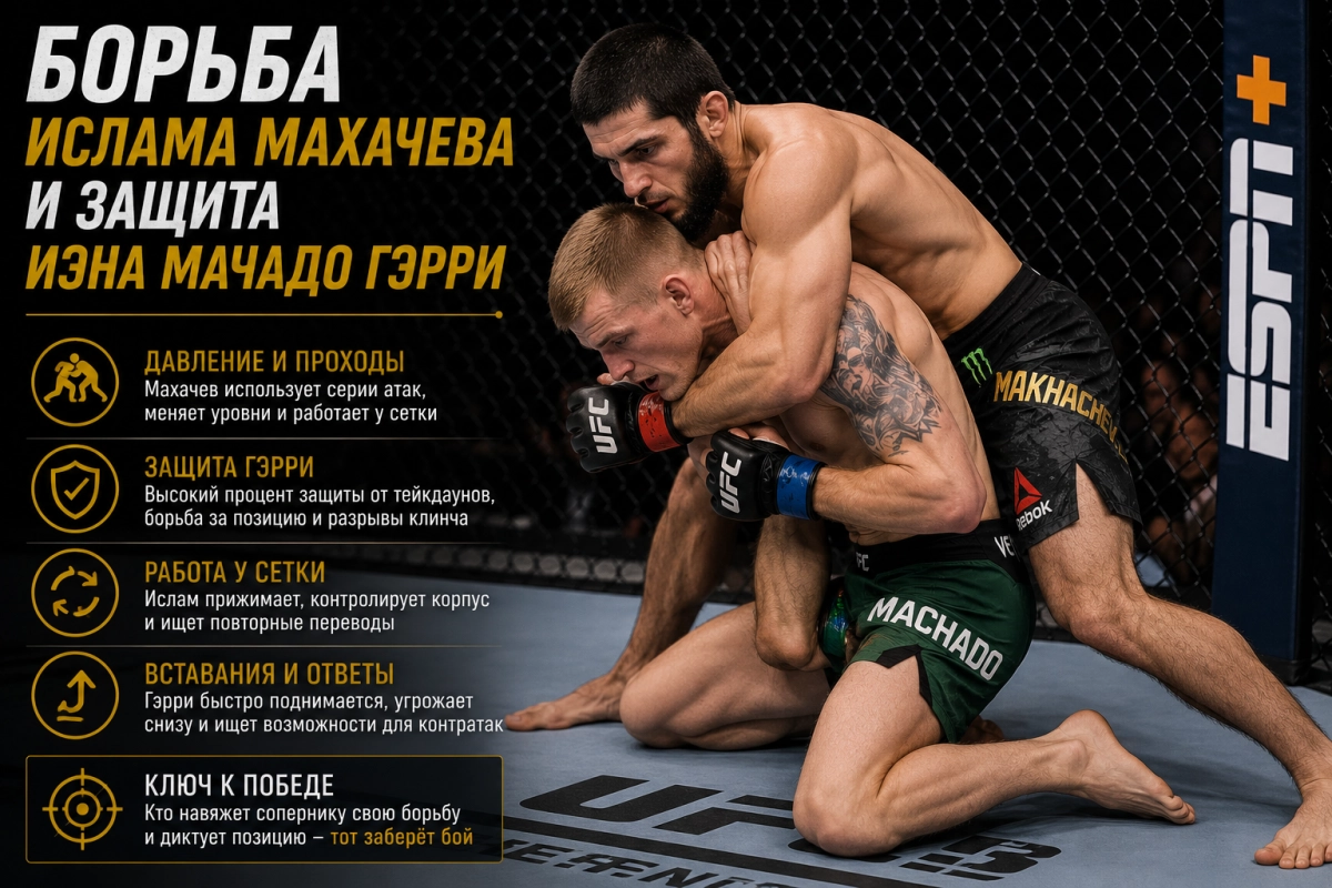 Борьба Ислама Махачева и защита Иэна Мачадо Гэрри