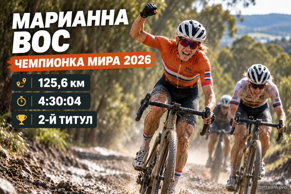 Марианна Вос &mdash; чемпионка мира по гравийному велоспорту 2026