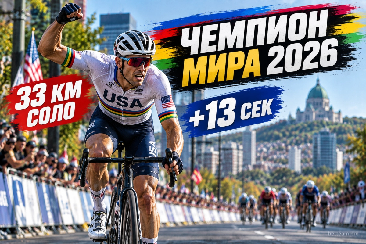 Брэндон Макналти &mdash; чемпион мира по шоссейному велоспорту 2026