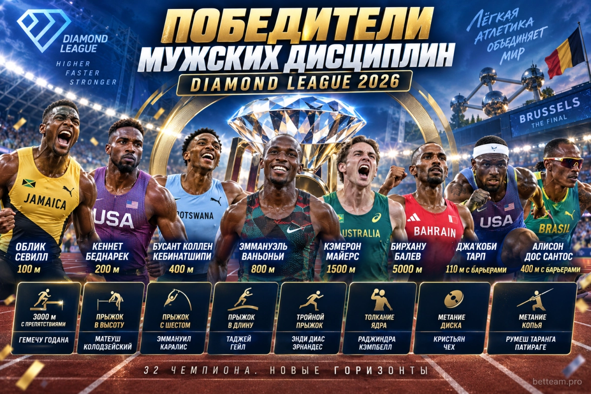 Победители мужских дисциплин Diamond League 2026