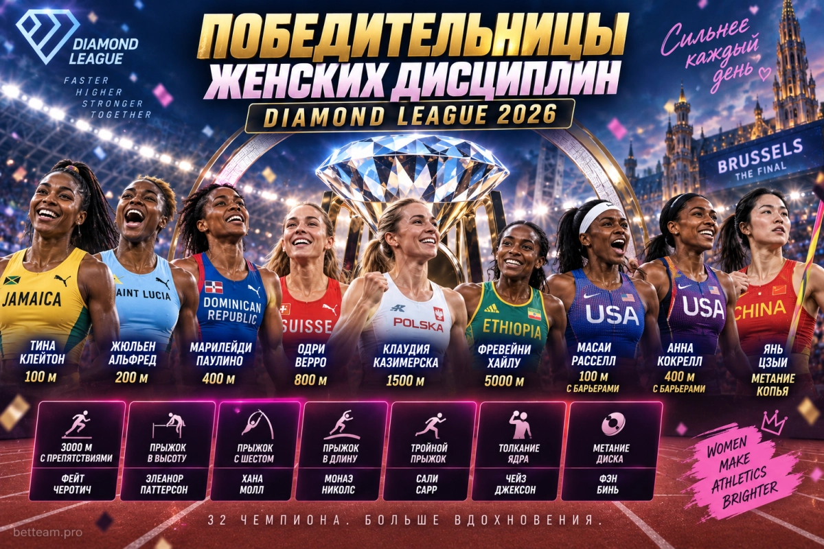 Победительницы женских дисциплин Diamond League 2026
