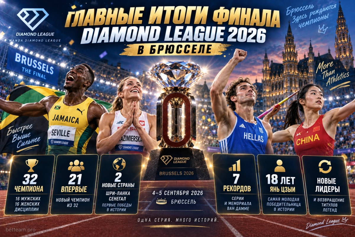 Главные итоги финала Diamond League 2026 в Брюсселе