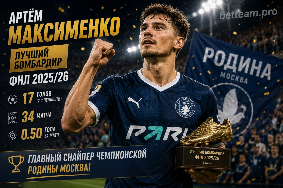 Артем Максименко лучший бомбардир ФНЛ 2025/26