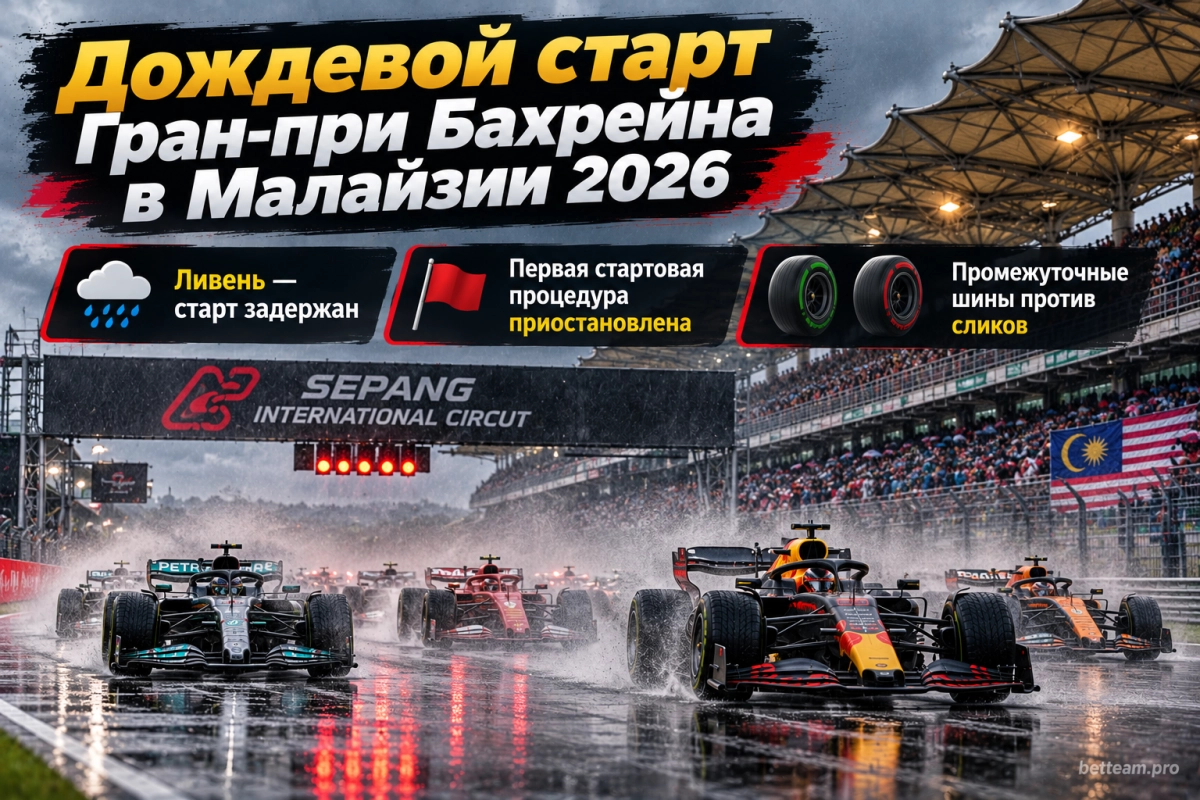 Дождевой старт Гран-при Бахрейна в Малайзии 2026