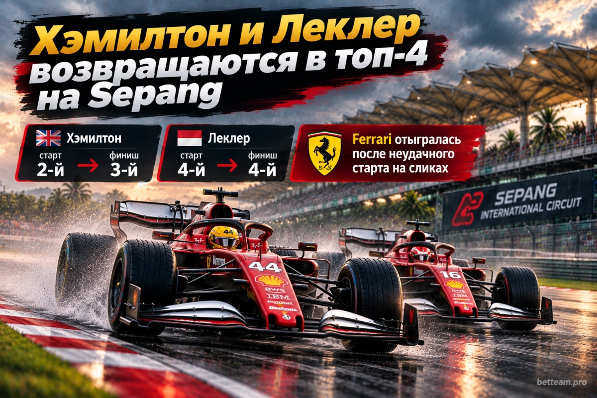 Хэмилтон и Леклер возвращаются в топ-4 на Sepang