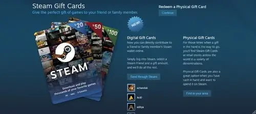 Гифт-карты Steam