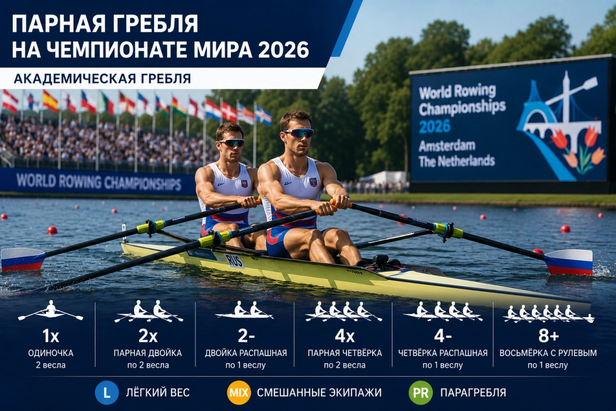 Парная гребля на чемпионате мира 2026