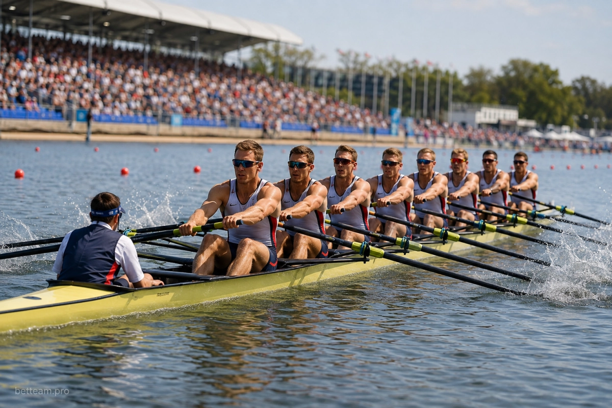 Восьмёрка с рулевым на чемпионате мира по академической гребле