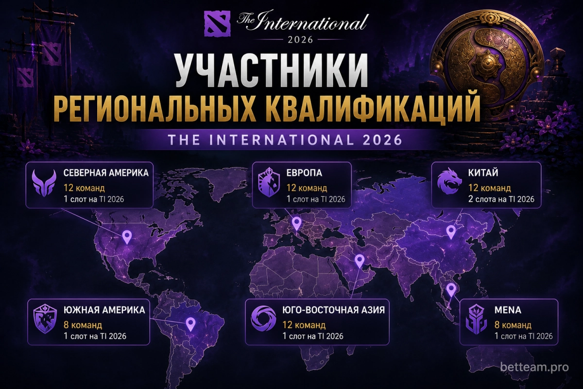 Участники региональных квалификаций The International 2026