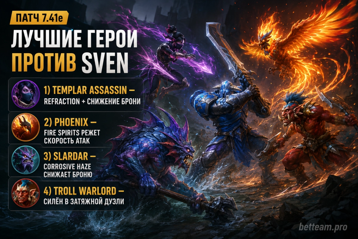 Лучшие герои против Sven в Dota 2