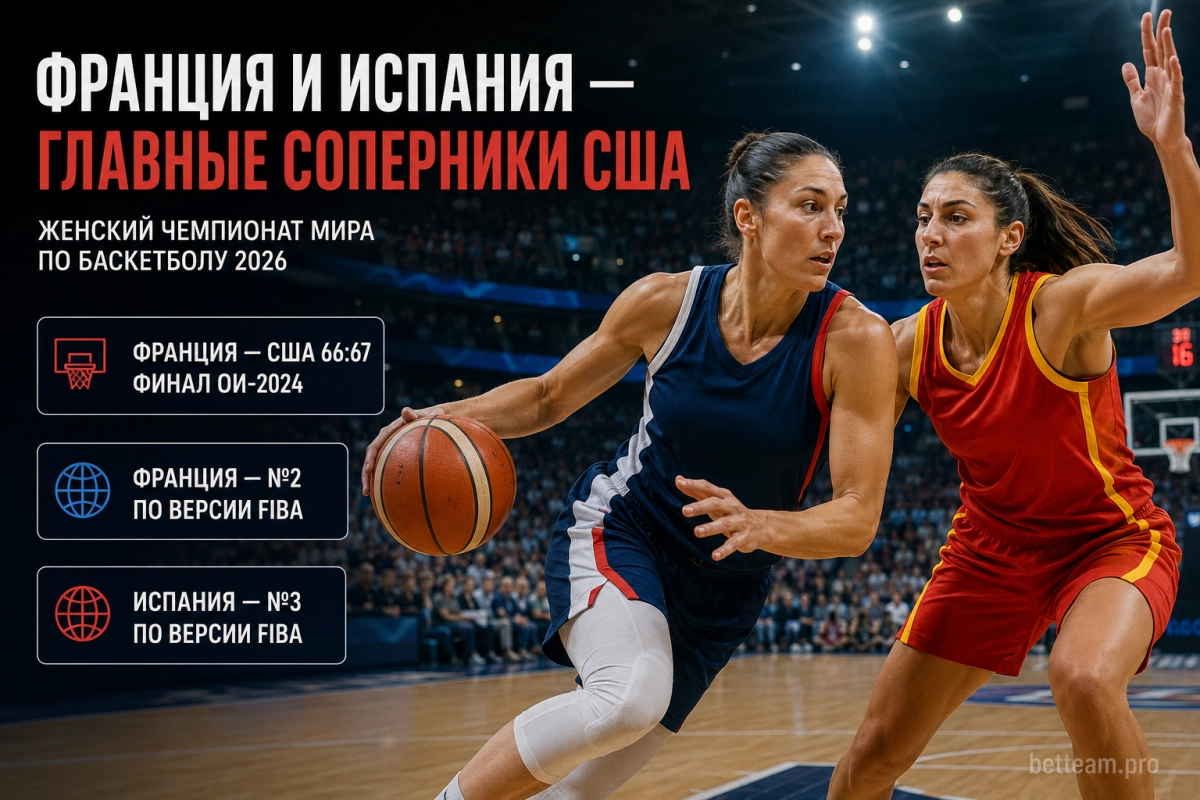 Франция и Испания &mdash; главные соперники США на женском чемпионате мира по баскетболу 2026
