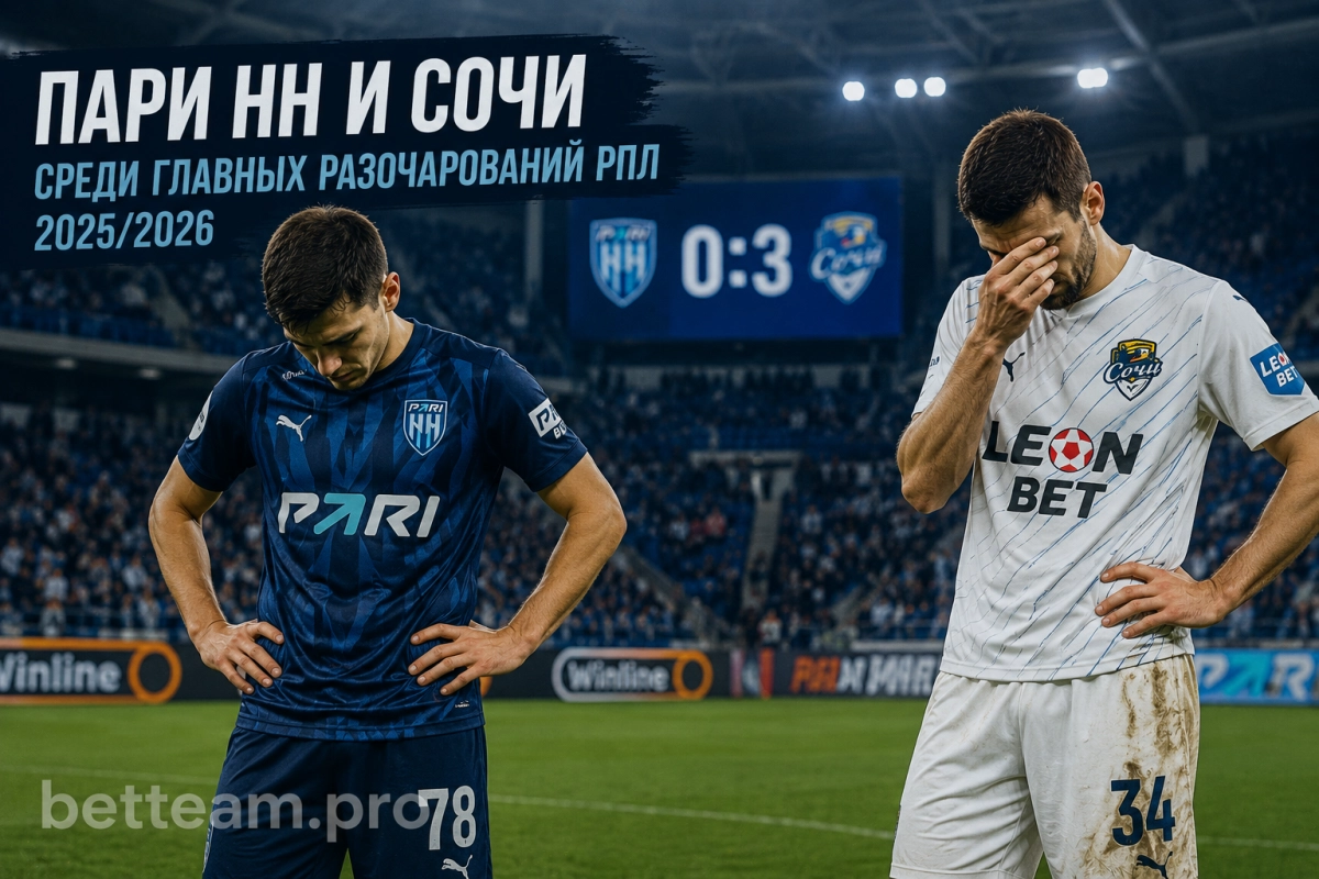 Пари НН и Сочи среди главных разочарований РПЛ 2025/2026