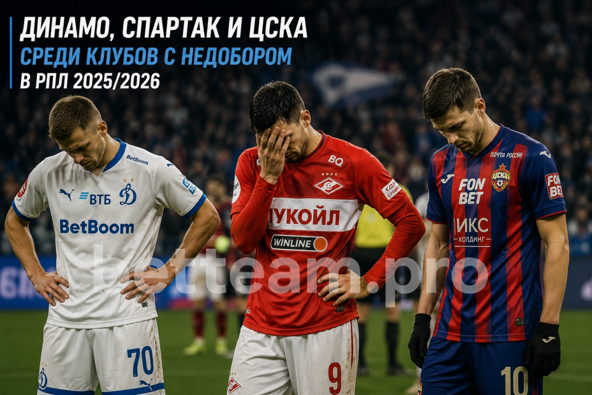 Динамо Спартак и ЦСКА среди клубов с недобором в РПЛ 2025/2026