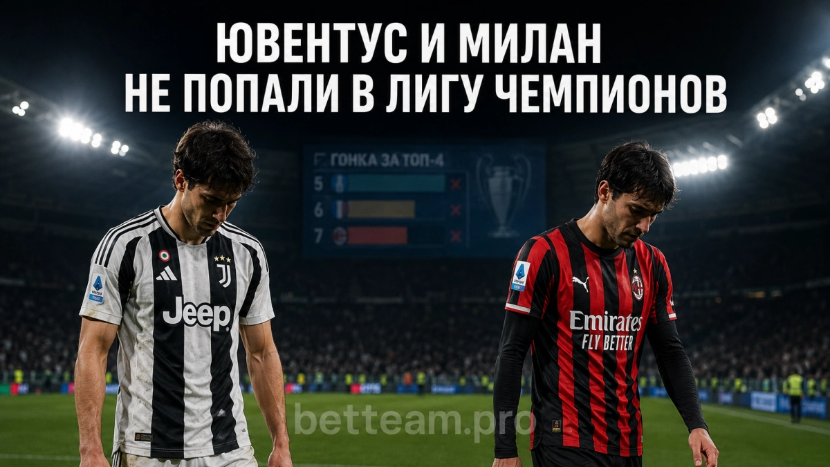 Ювентус и Милан не попали в Лигу чемпионов