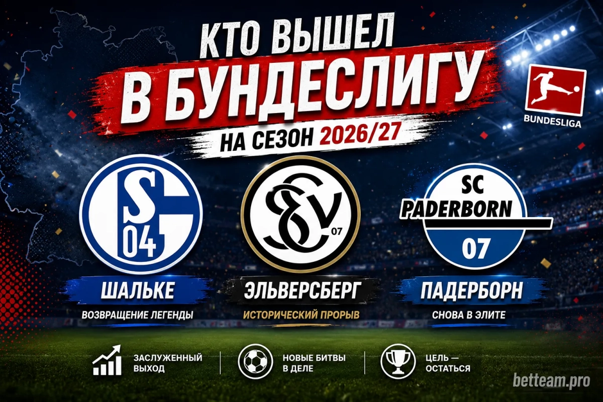 Кто вышел в Бундеслигу на сезон 2026/27