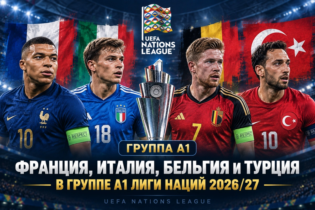 Франция, Италия, Бельгия и Турция в группе A1 Лиги наций 2026/27