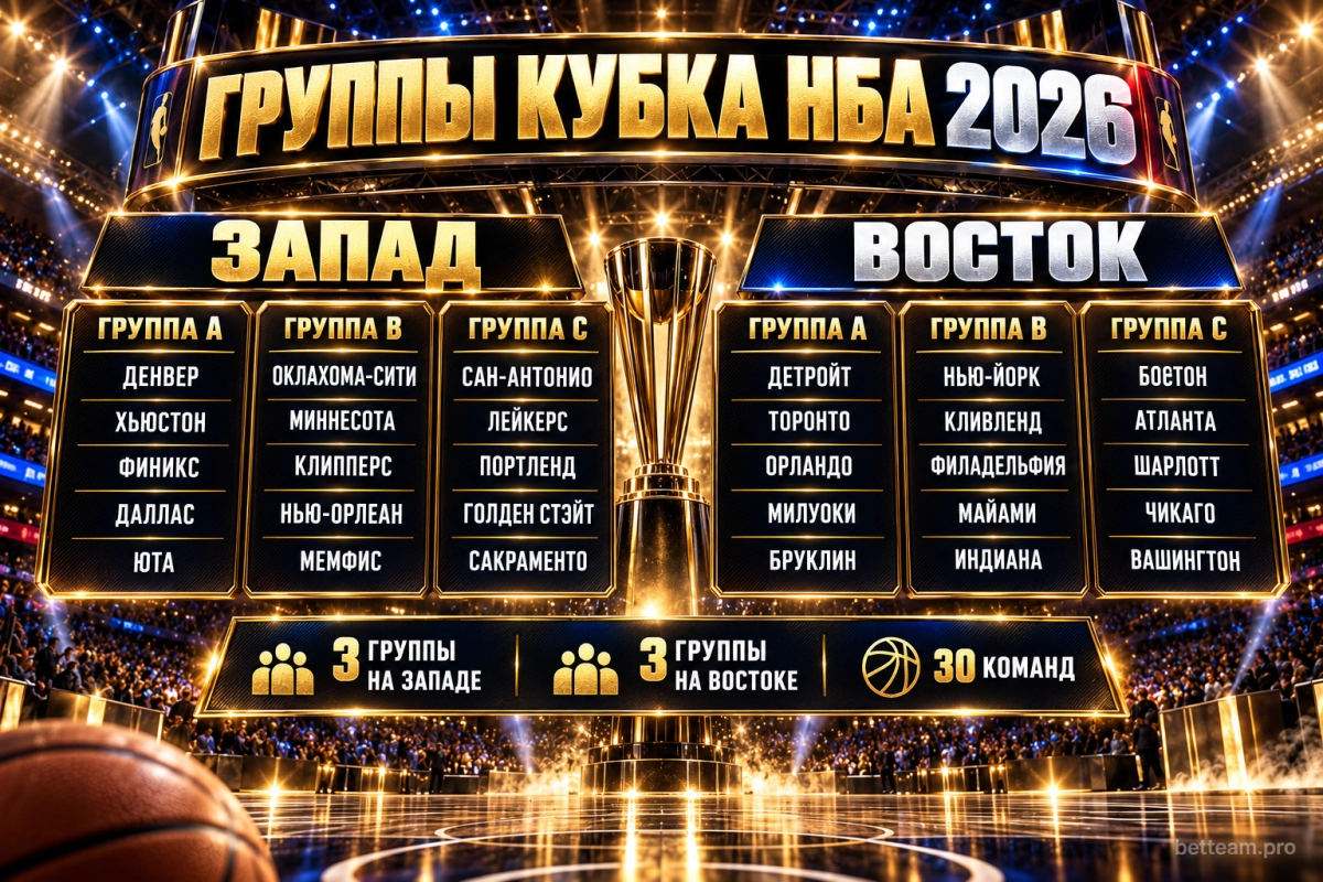 Группы Кубка НБА 2026 &mdash; Восточная и Западная конференции