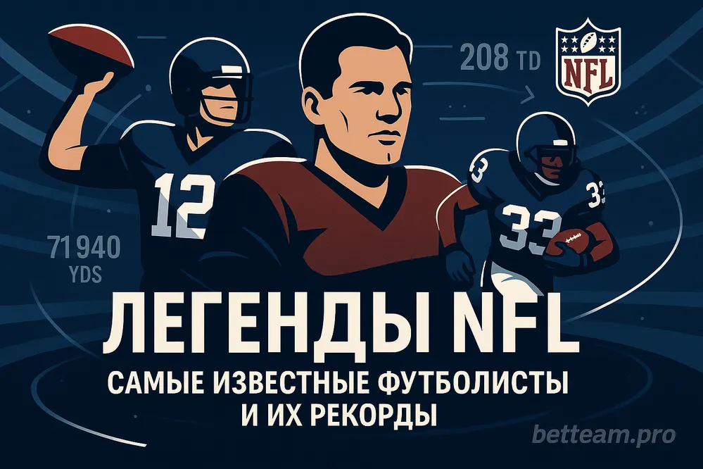 Легенды NFL: самые известные футболисты и их рекорды на Betteam.pro