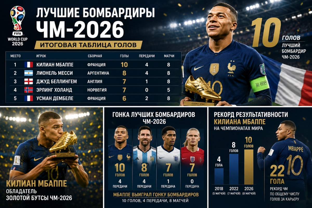 Лучшие бомбардиры ЧМ-2026: итоговая таблица голов
