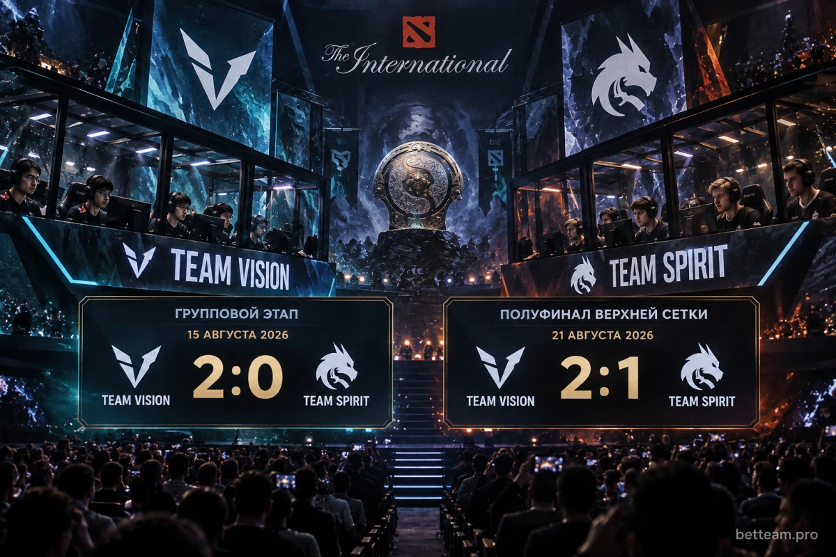 Team Vision победила Team Spirit 2:1 в верхней сетке The International 2026