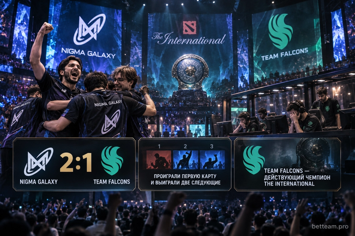 Nigma Galaxy победила Team Falcons 2:1 на The International 2026