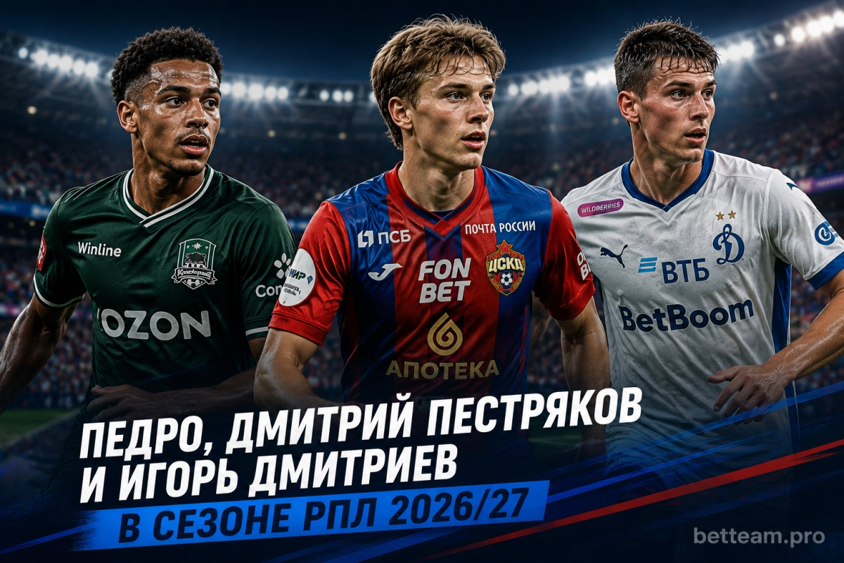 Педро, Дмитрий Пестряков и Игорь Дмитриев в сезоне РПЛ 2026/27