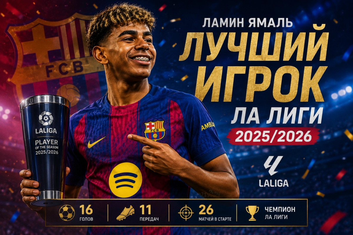 Ламин Ямаль лучший игрок Ла Лиги 2025/2026