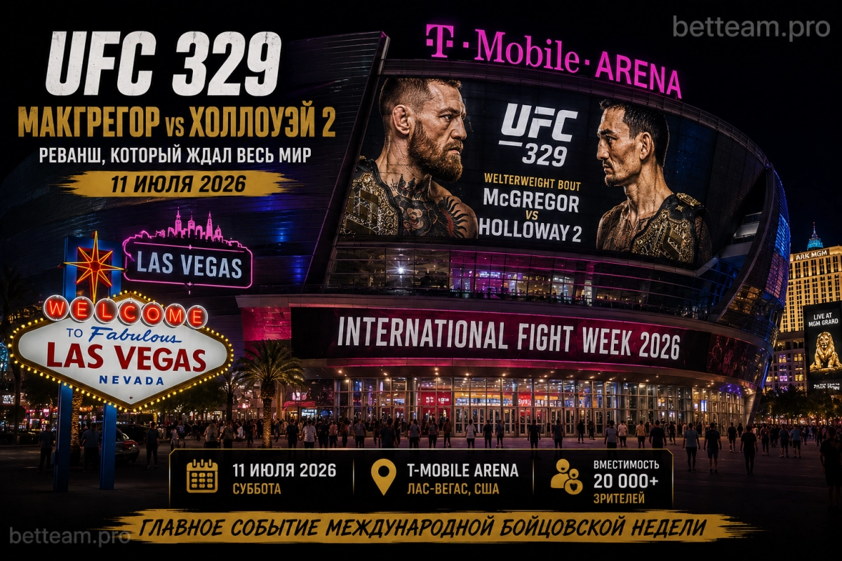 T-Mobile Arena Лас-Вегас &mdash; место проведения UFC 329, International Fight Week 2026