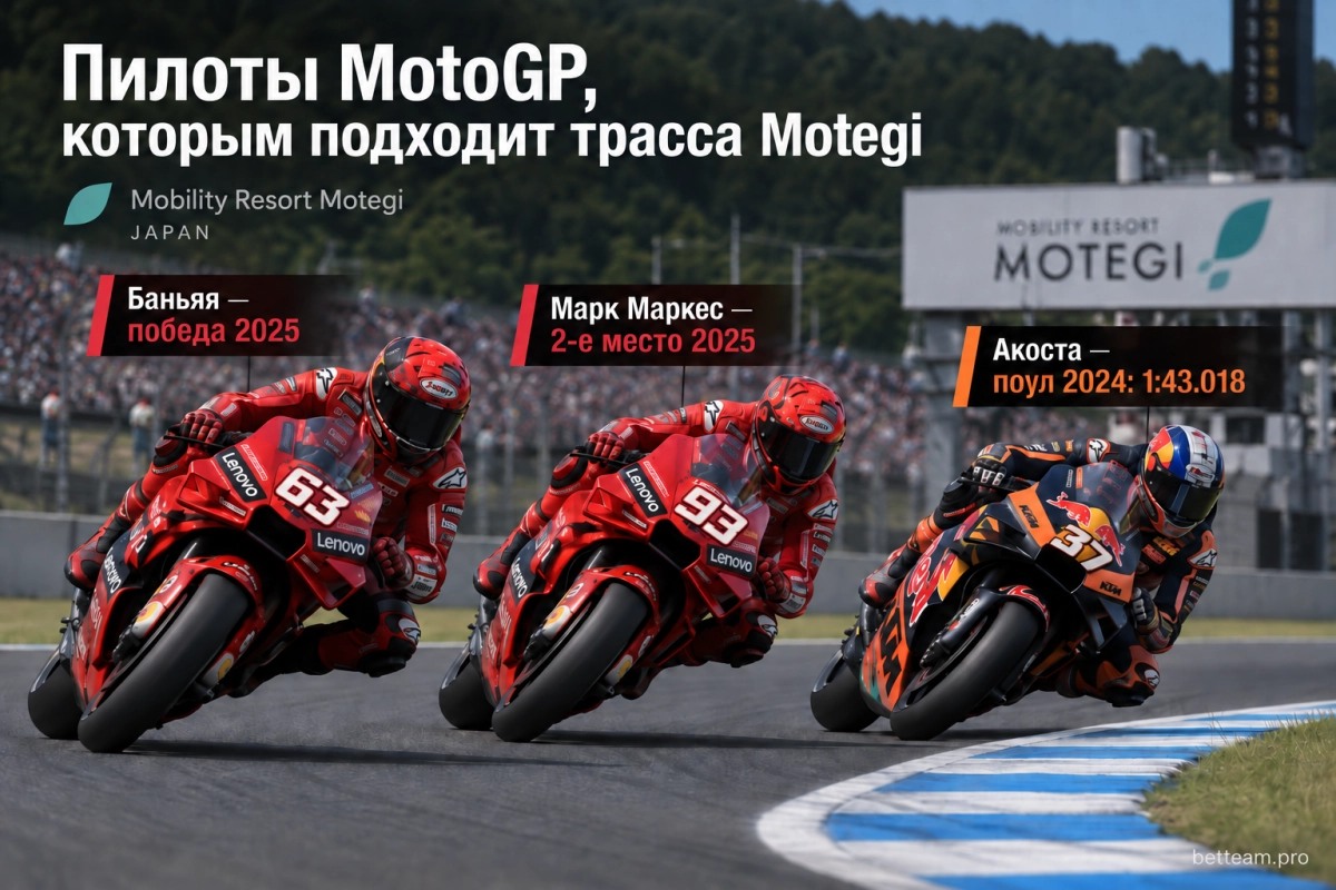Пилоты MotoGP, которым подходит трасса Motegi
