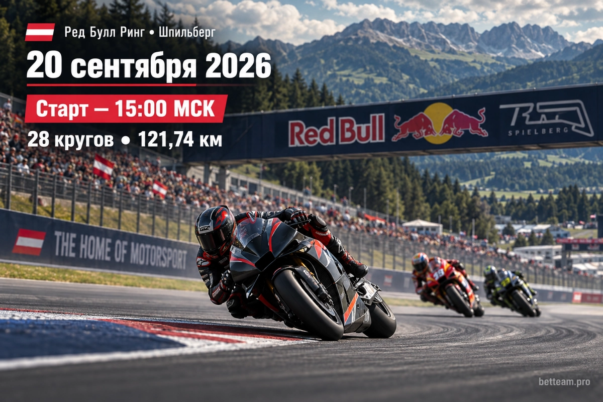 Гонка MotoGP Австрии 2026 на трассе Ред Булл Ринг