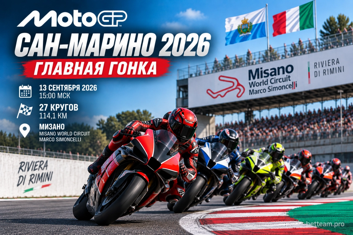 Главная гонка MotoGP в Сан-Марино 2026