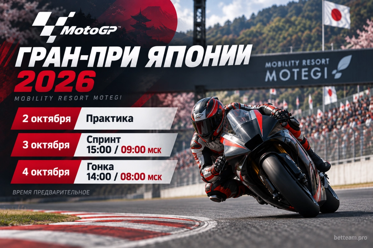 Расписание Гран-при Японии MotoGP 2026