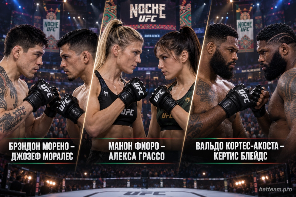 Основной кард Noche UFC 2026: Морено, Грассо и Блейдс