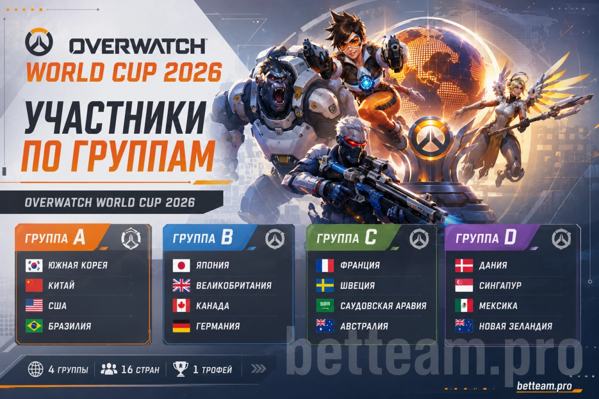 Участники Overwatch World Cup 2026 по группам