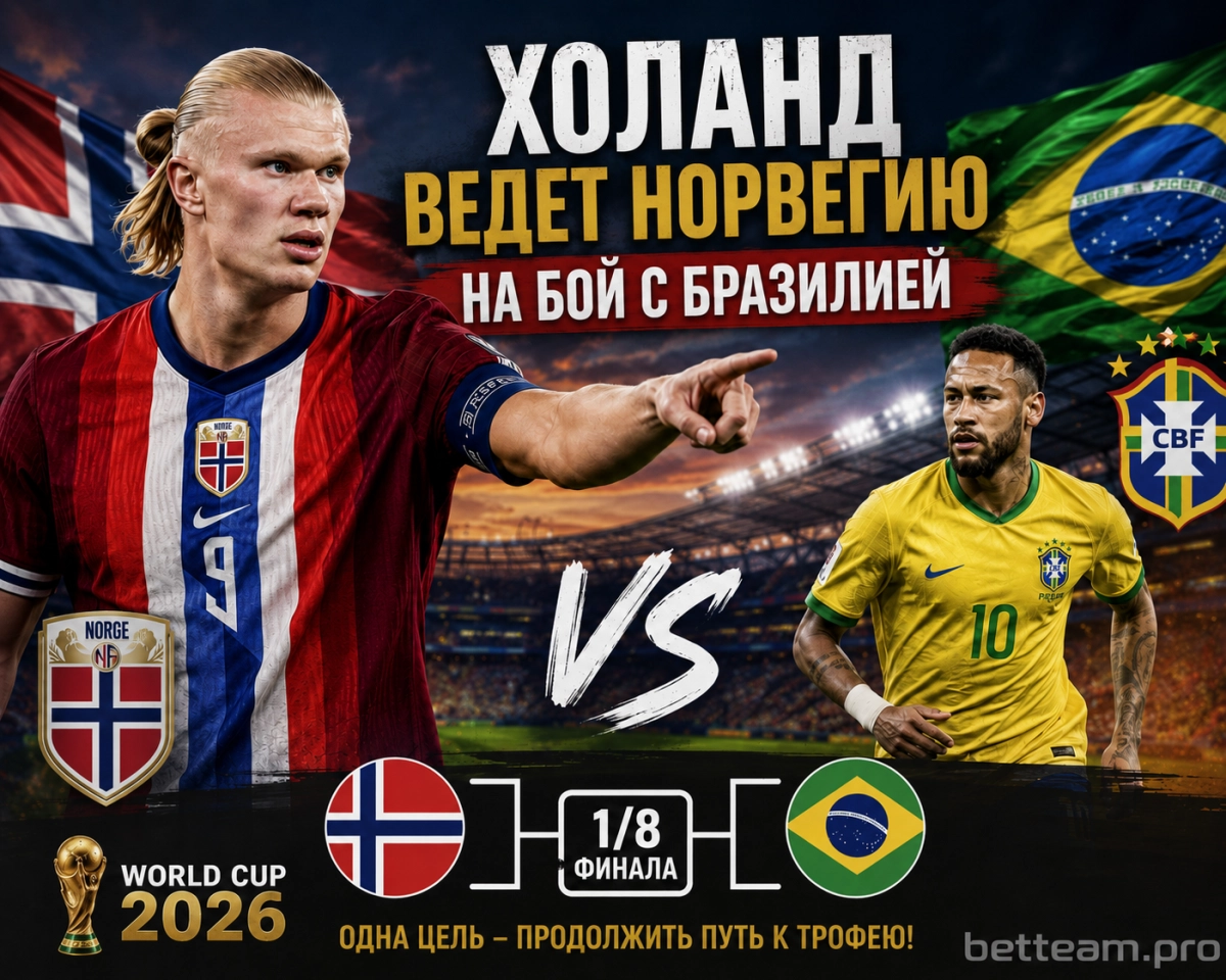 Холанд ведет Норвегию на бой с Бразилией