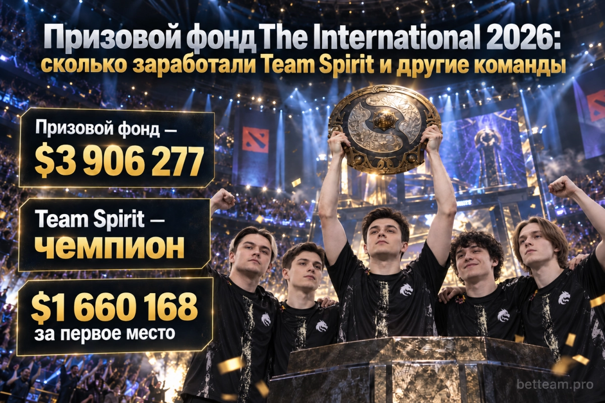 Team Spirit получила главный денежный приз The International 2026