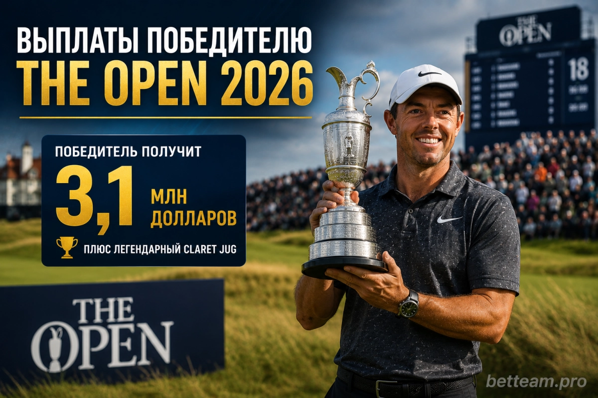 Выплаты победителю The Open и обладателю Claret Jug