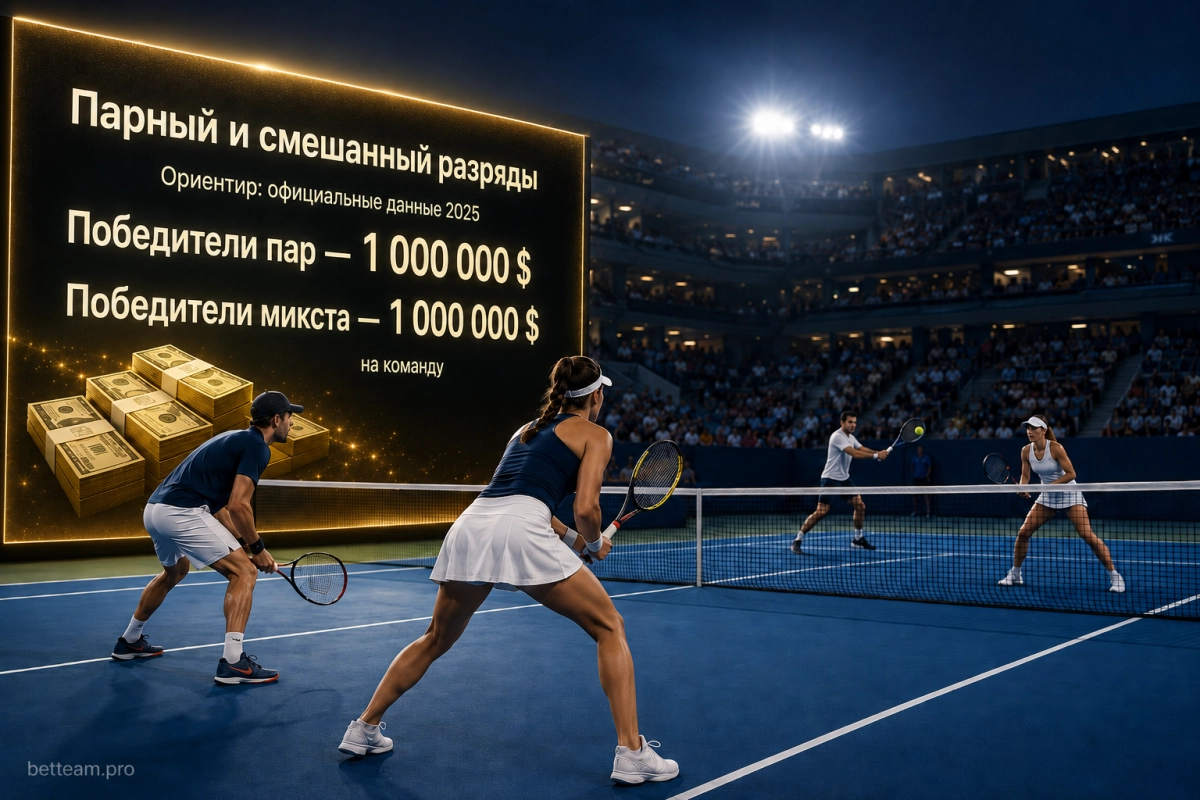 Призовые в парном и смешанном разрядах US Open
