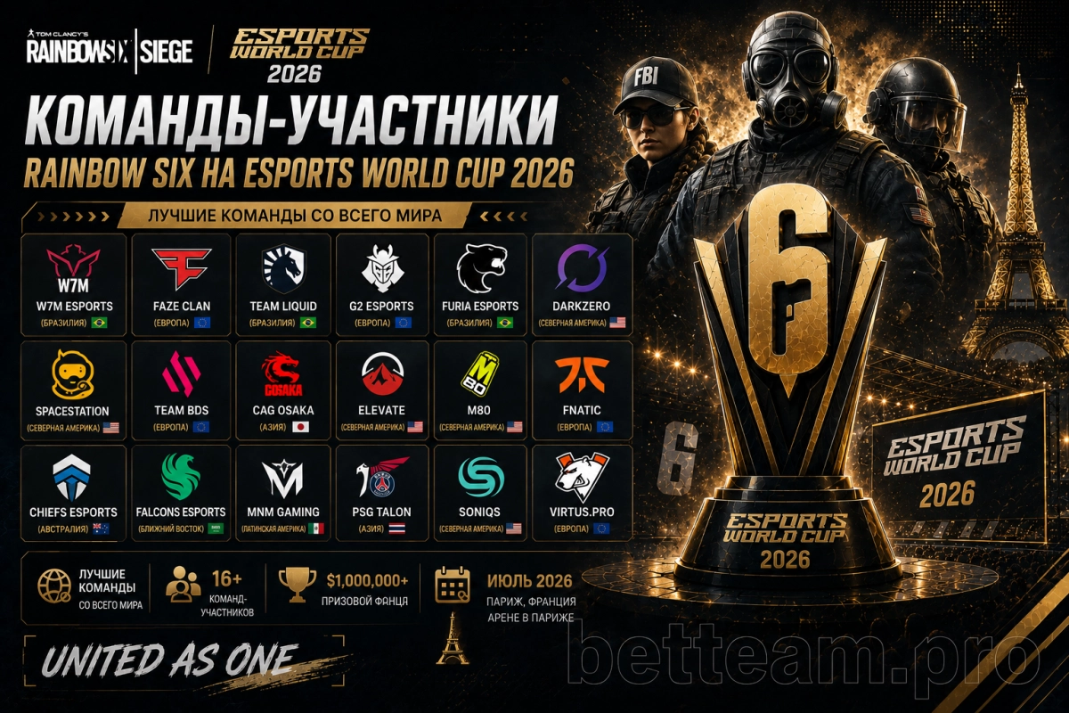 Команды-участники Rainbow Six на Esports World Cup 2026
