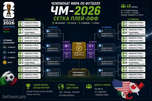 Сетка плей-офф ЧМ-2026 по футболу