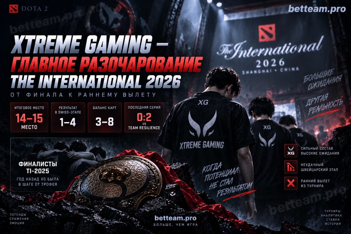 Xtreme Gaming &mdash; главное разочарование The International 2026