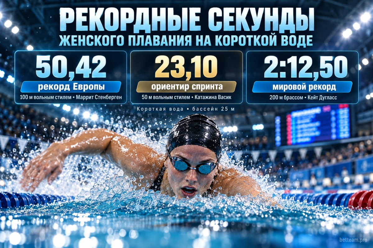 Рекордные секунды женского плавания на короткой воде