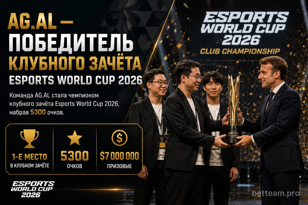 AG.AL &mdash; победитель клубного зачёта Esports World Cup 2026