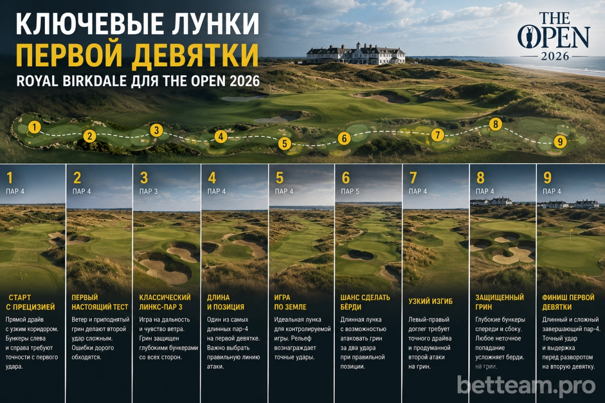 Ключевые лунки первой девятки Royal Birkdale