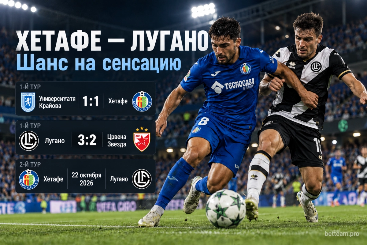 Хетафе &mdash; Лугано: шансы швейцарского клуба на сенсацию во втором туре Лиги конференций 2026/27