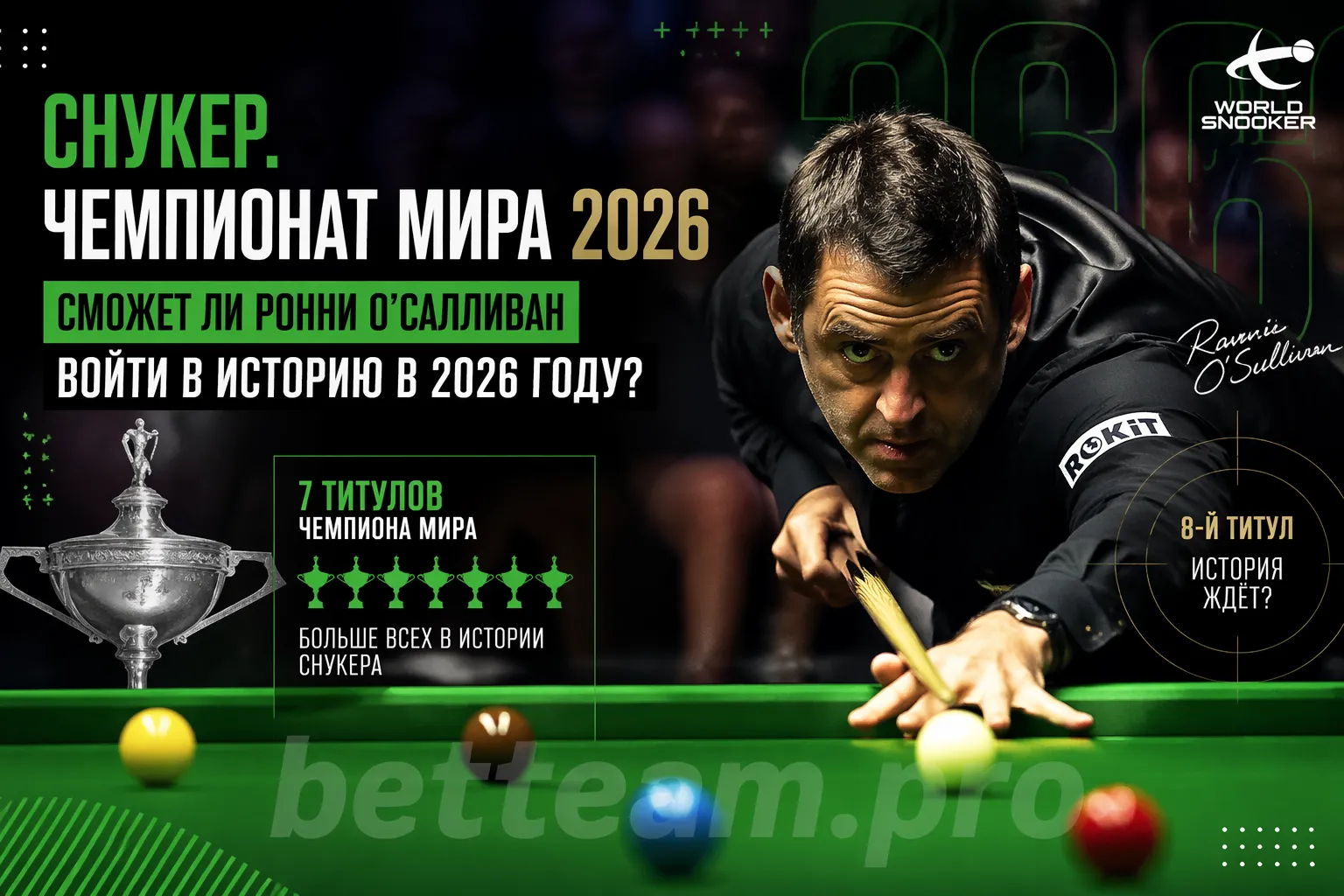 Ронни О&rsquo;Салливан и шанс на восьмой титул чемпиона мира по снукеру в 2026 году